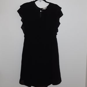 NWOT Black Monteau Dress Short Sleeve Ruffles